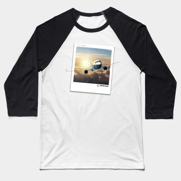 737 MAX front Baseball T-Shirt by Caravele